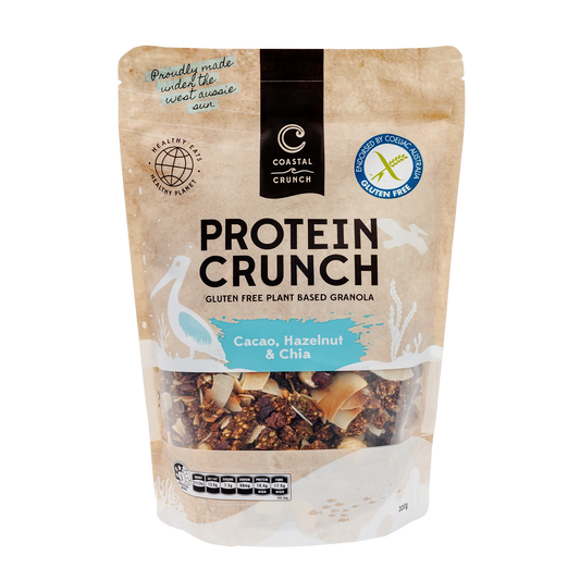 Protein Crunch Gluten Free Granola 1KG Toasted Cacao, Hazelnut & Chia